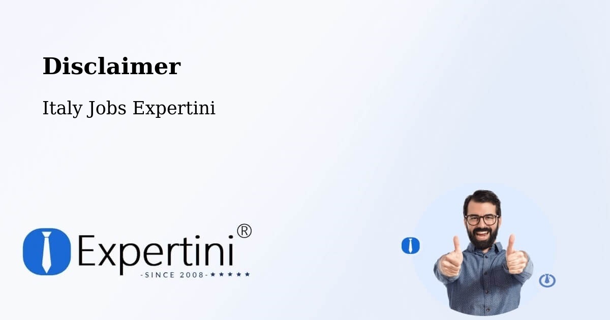 Disclaimer – Formia - Italy Jobs Expertini